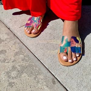 Perspex Strap Flat Slipper